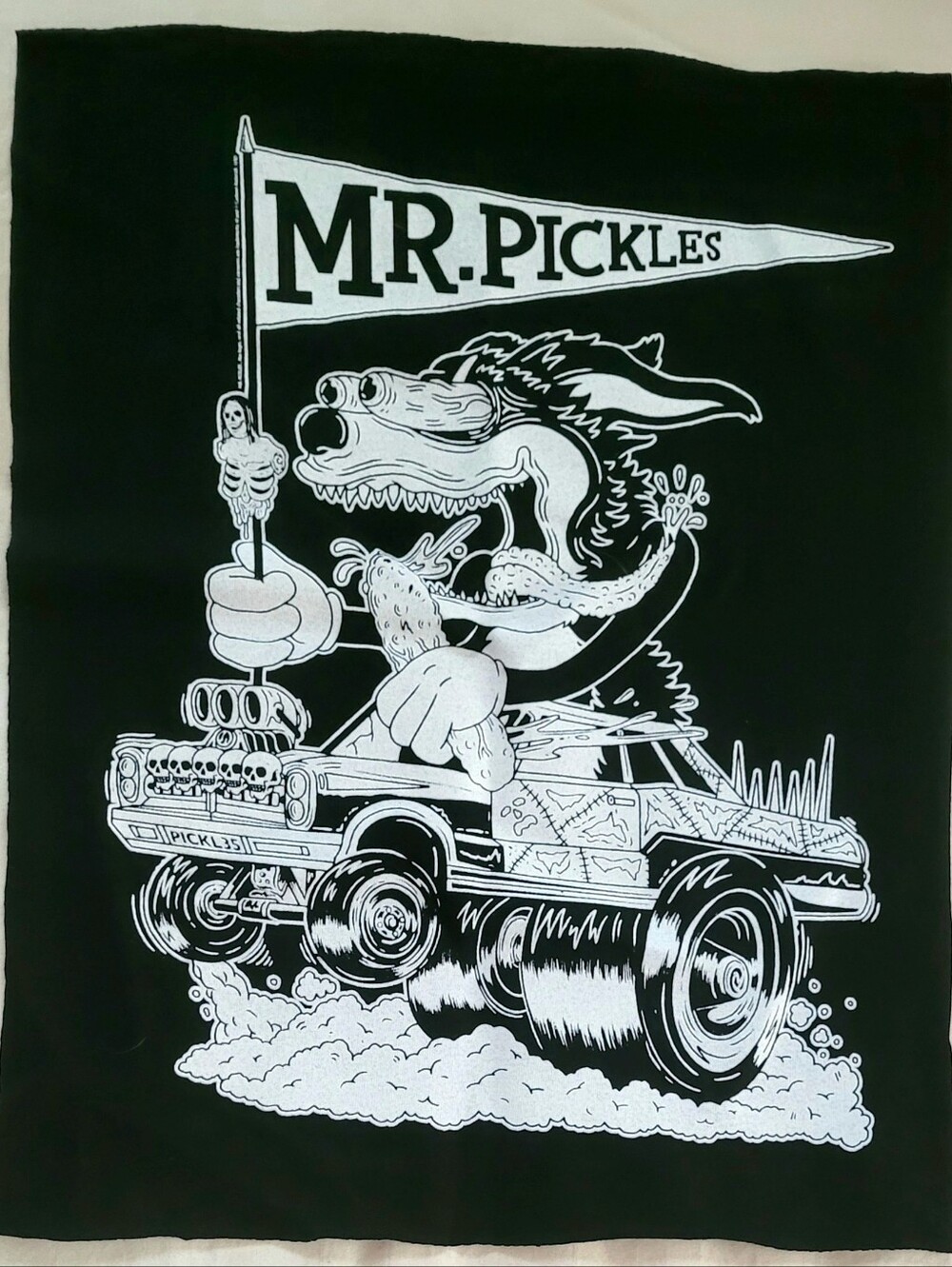 2014 Official Adult Swim Mr. Pickles Back Patch Ed Roth / Rat Fink Style 9" x 14